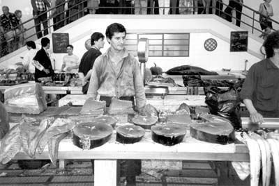 Tuna is among the seafood that abounds at the market in Funchal, Madeira Island, Portugal. Photo: Pehrson