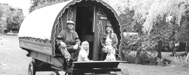 This gypsy caravan, rented near Pewsey in Wiltshire, has bunks to sleep four.