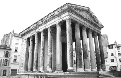 Why does the first-century temple of Augustus and Livia look so good when most Roman vestiges are ruins? It was continuously occupied (as a church, a library, etc.), so its stones were never used to construct other buildings.