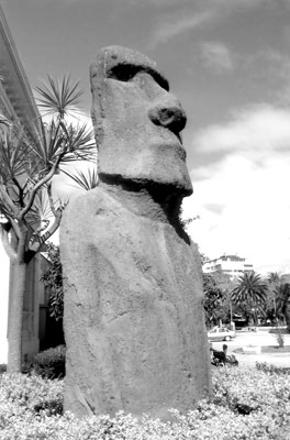 A moai outside the Fonck Museum, Viña del Mar, Chile