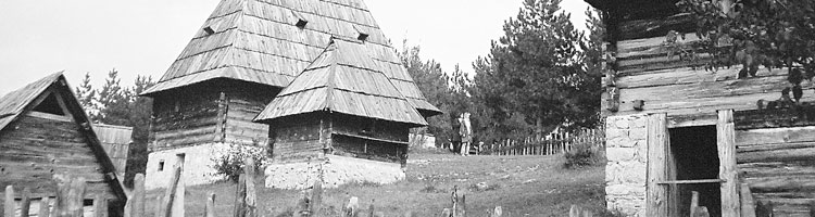 Houses at Stero Selo open-air museum.