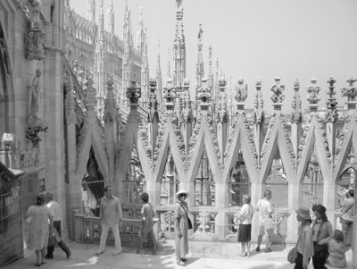 Ann on the roof of the Duomo in Milan.