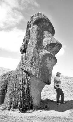 My husband, Paul, at Rano Raraku quarry.