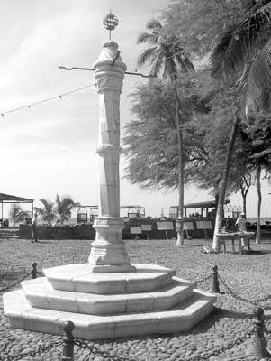 Slave pillory in the city of Praia on Saõ Tiago.