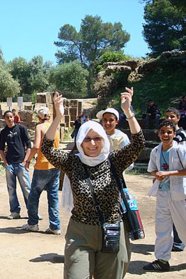 Harriet dancing in Tipaza.