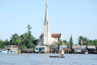 French Gothic cathedral at Cai Be, Vietnam.