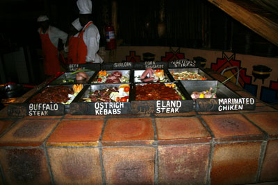 Buffet at The Boma — Zimbabwe. 