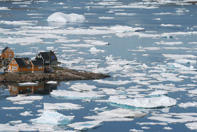 Sea ice off of Kulusuk, Greenland.