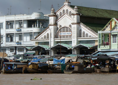 Approaching the city of Sa Dec, Vietnam.