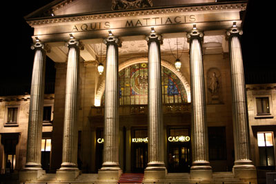 The dramatic façade of the Wiesbaden Casino. Dating from 1771, it is one of the oldest casinos in Germany. 