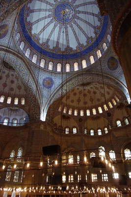 Intricate tile work in the Sultan Ahmed Mosque.