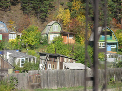 A typical farm village along the Trans-Siberian Railway route. 