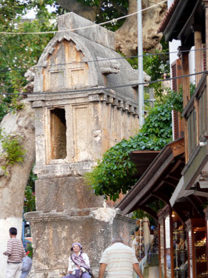 An ancient Lycian rock sarcophagus.