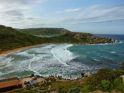 Golden Bay, located near the village of Mġarr.