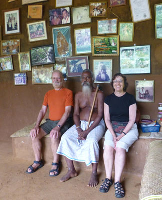 Jerry Vetowich and Nili Olay with the Vedda chief. Note axe on his shoulder. Photo by Rohan Medis