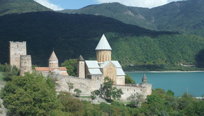 Ananuri Castle on the Aragvi River in Georgia.