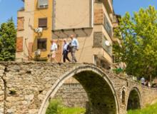 The 26-foot-long, stone-arch Tanners’ Bridge, or Tabak Bridge, is an 18th-century Ottoman footbridge in Tirana, Albania. The river it crossed was diverted in the 1930s.