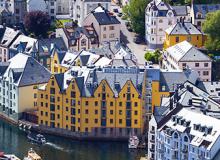 The port town of Ålesund, Norway.