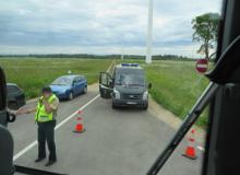 Travel documents were checked at the Latvia/Estonia border crossing. Photo by Bonnie Carpenter