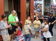 “People-to-People” tour group members dancing with firstgraders at the Ibero-American Cultural Center in Holguín, eastern Cuba. Photos by Randy Keck