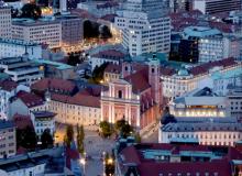 Night view of Ljubljana, Slovenia, from the castle. Photo by Nili Olay