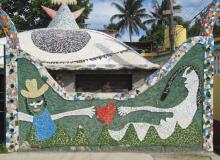 Decorations in Fuster’s neighborhood in Havana.