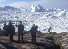 My wife (holding ski poles) at the Ilulissat Icefjord’s viewpoint. Photos by David Selley