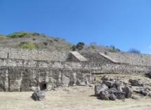 Staircase and base of Building A at Dainzú. Photos by Julie Skurdenis.