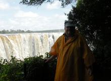 Larry Kritcher at Victoria Falls.