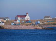 Mostly abandoned structures on Île aux Marins.