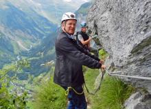 Buckled up as we embark on the via ferrata. Photo by Rick Steves