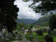 Approaching the monastic settlement at Glendalough, we came upon this cemetery.