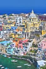 The port of Corricella on the island of Procida, a 40-minute hydrofoil ride from Naples, Italy.