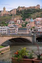 Narikala Fortress, overlooking the Old Town of Tbilisi, Georgia, dates to the 4th century.