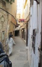 View of a narrow medina street. Photos by Kimberly Edwards