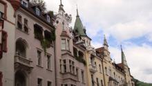 Rooftops characteristic of those in Bolzano