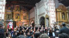 The evening concert in the mission of San José de Chiquitos.