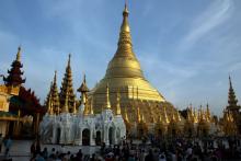 The gilded Shwedagon Pagoda in Yangon.