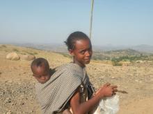 We encountered this young woman with a child near the border of Eritrea.