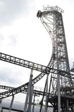 Takabisha roller coaster near Mt. Fuji. 