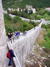 Climbing one of the world’s longest city walls, in Ston, Croatia.