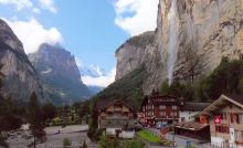 The Lauterbrunnen Valley as seen from Hotel Staubbach