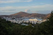 The Louis Cristal in the harbor of Patmos, Greece.