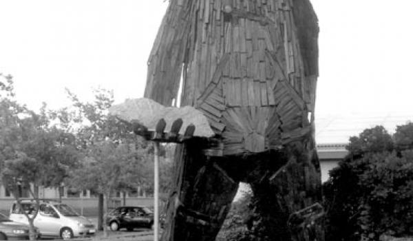 Sculpture of the giant troll Gudar, Jutland, Denmark