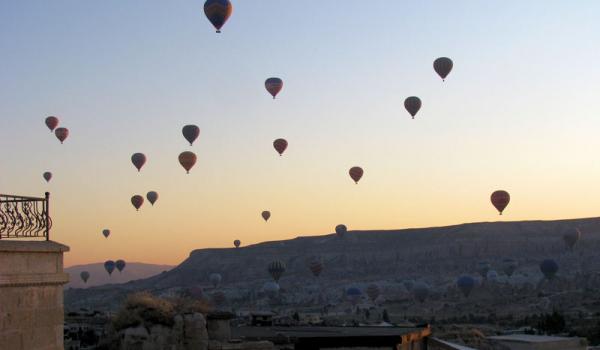 Hot-air balloons over Göreme. Photo: Stephen O. Addison, Jr.