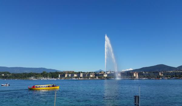 A view of Lake Geneva and the Jet d’Eau.