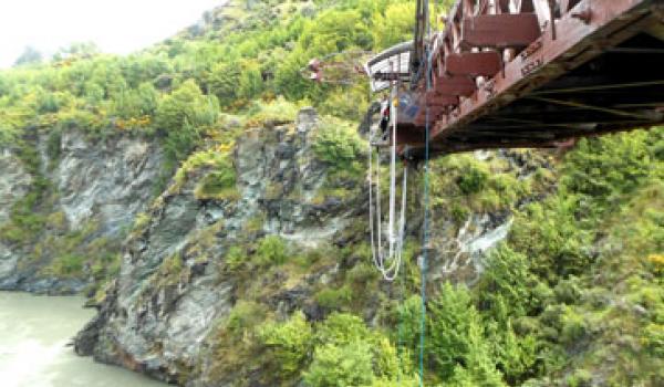 The bungee-jumping perch over the Kawarau Bridge. Photos by Margaret Richards