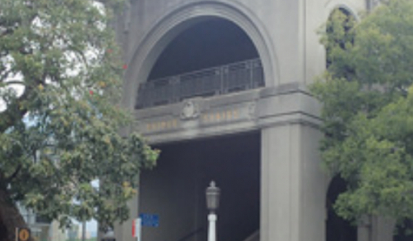 The grand entrance to the stairs to the bridge level — Sydney. Photos by Lorenz Rychner