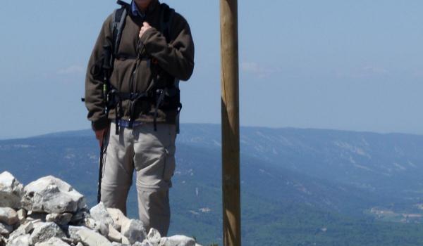 Randy Poteet at the highest point of Inntravel's “The Provence Long Trail” itinerary in France. Photo by Sally Schoenberg