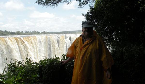 Larry Kritcher at Victoria Falls.